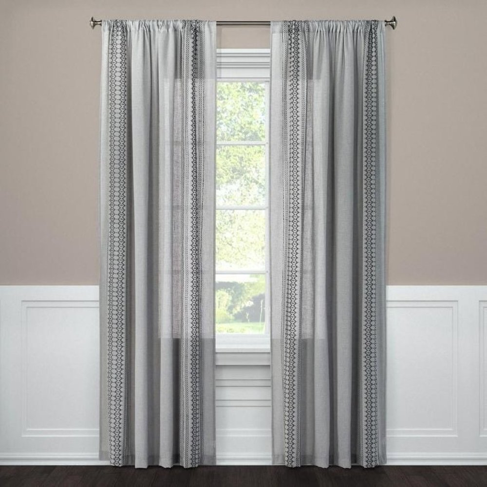 Stitched Edge Sheer Nate Berkus Curtain Pa…